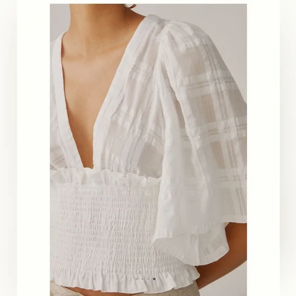 Anthropologie Smocked Kimono Blouse - Picture 3 of 10